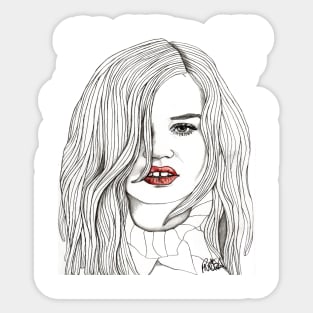 Georgia with Red Lips Sticker